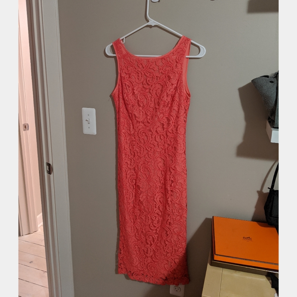 New York & Company Eva Mendes Pink Lace Dress